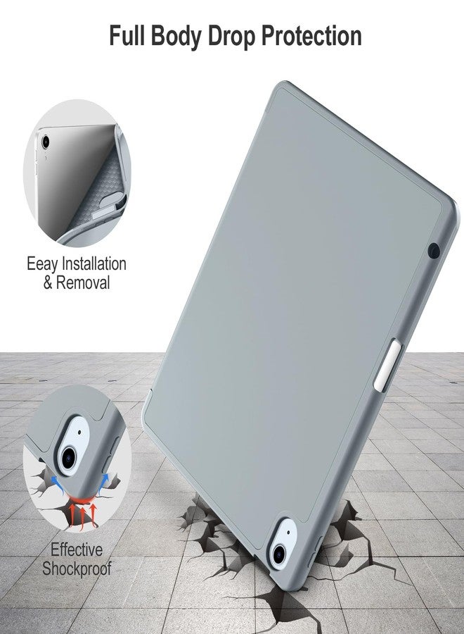 Akkerds جراب Akkerds متوافق مع iPad Air مقاس 11 بوصة من الجيل السابع/السادس (M3/M2) 2025/2024، وجراب iPad Air من الجيل الخامس/الرابع مقاس 10.9 بوصة 2022/2020 مع حامل قلم [تشغيل/إيقاف تلقائي]، رمادي داكن - Image 4